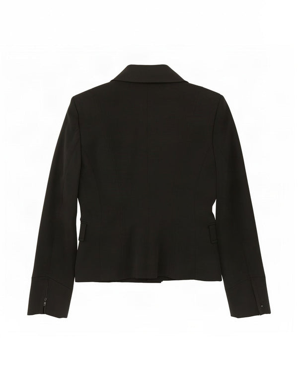 Mariella Rosati Jachetă Blazer pentru femei cu 2 nasturi UK 10 Poliester negru mic