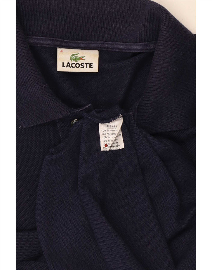 Tricou polo pentru bărbați Lacoste cu mânecă lungă, mărime 4, bumbac, albastru bleumarin mediu