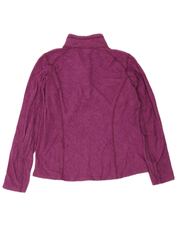 Pulover din lână The North Face pentru femei, cu fermoar și gât, UK 14 Poliester violet mediu