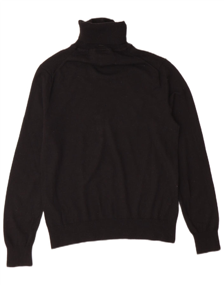 Pulover pentru bărbați Armani Exchange cu gât rulat din lână virgină mică, neagră