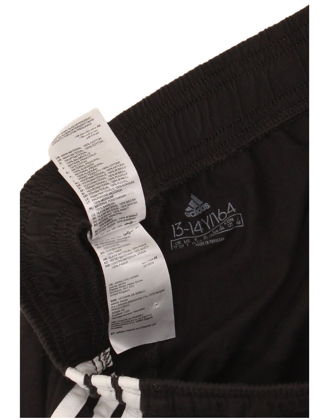 Pantaloni scurți sport pentru băieți ADIDAS 13-14 ani, bumbac negru