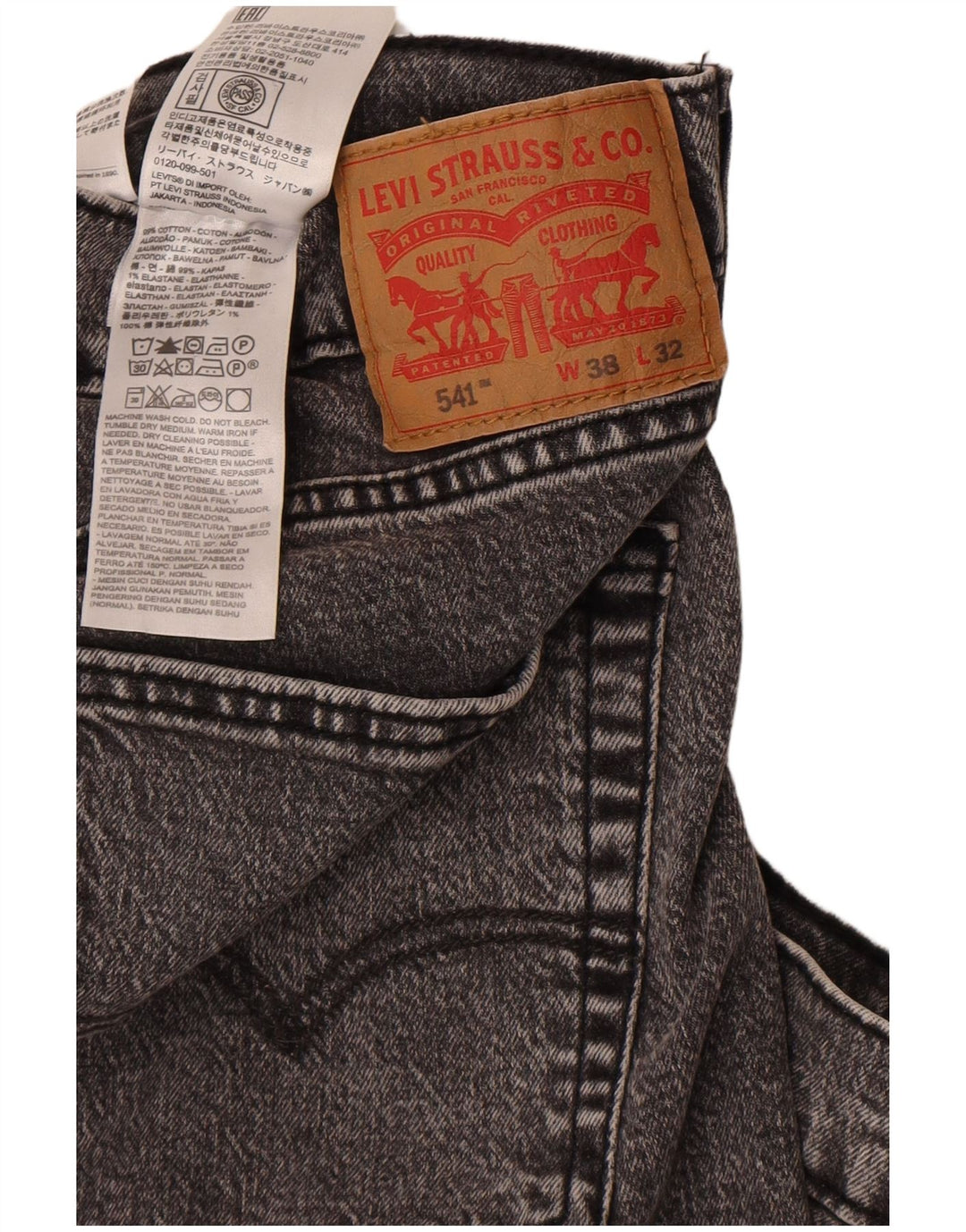 Blugi conici pentru bărbați Levi's 541 W38 L27 bumbac gri