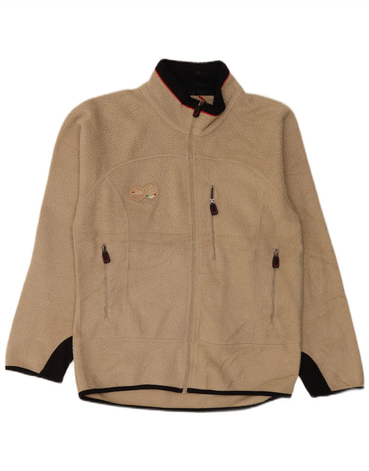 Jachetă fleece pentru bărbați FILA UK 38 Medium Bej Colorblock