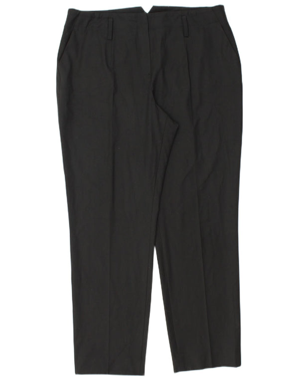 Pantaloni chino conici pentru femei JAEGER UK 16 Large W34 L30 Poliester negru