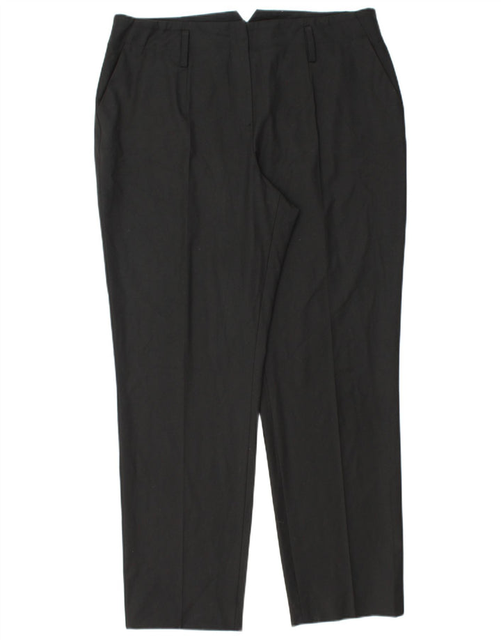 Pantaloni chino conici pentru femei JAEGER UK 16 Large W34 L30 Poliester negru