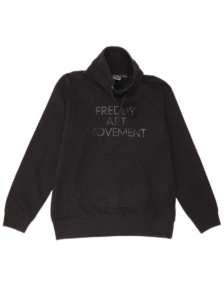 Pulover cu grafic pentru femei Freddy UK 14 Bumbac mediu negru
