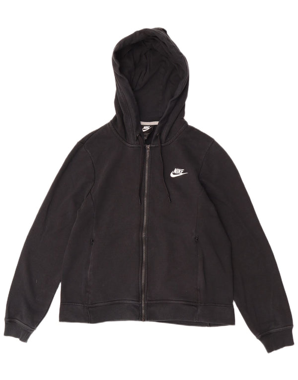Pulover Nike pentru femei, cu fermoar, bumbac, negru, UK 14