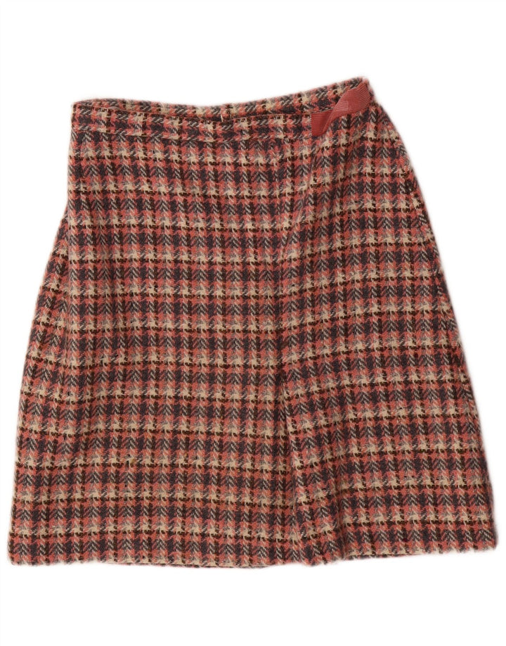 Fusta de damă vintage în formă de A EU 38 Medium W28 Pink Houndstooth