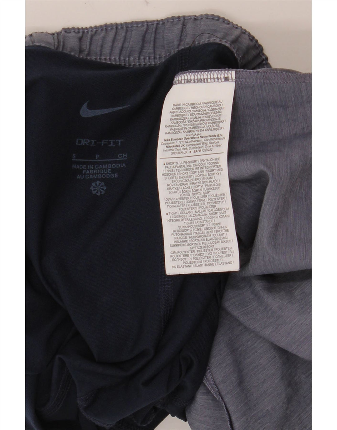 Pantaloni scurti sport NIKE Dri Fit pentru femei UK 10 Small Blue Colorblock Poliester