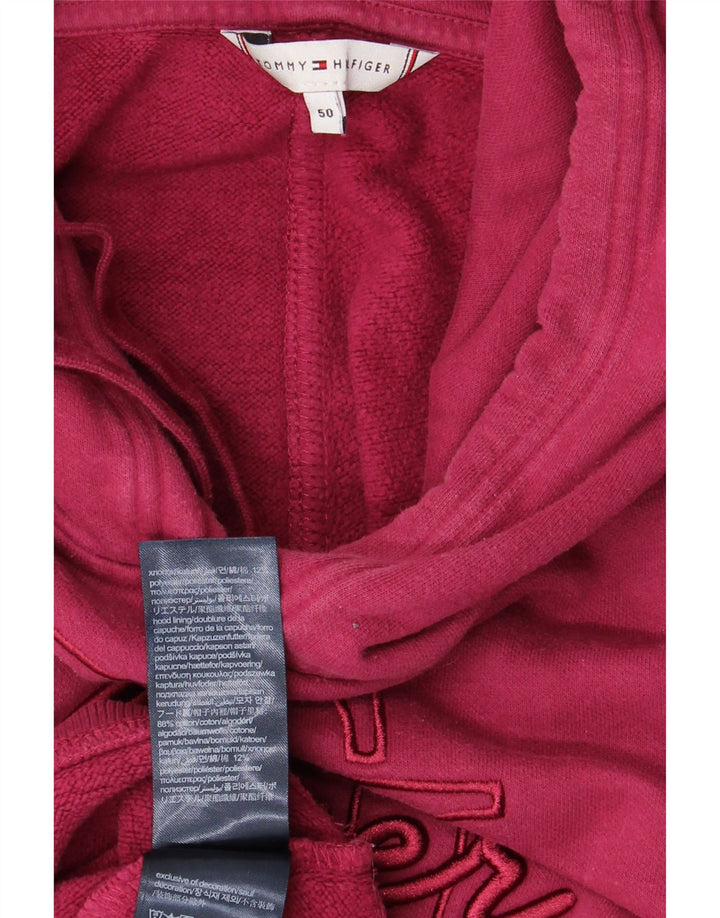Pulover cu capota cu grafic Tommy Hilfiger pentru femei EU 50 3XL Bumbac burgundy