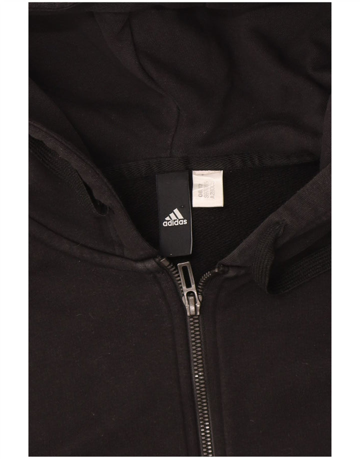Pulover cu capota cu fermoar Adidas pentru femei UK 12 Medium Negru