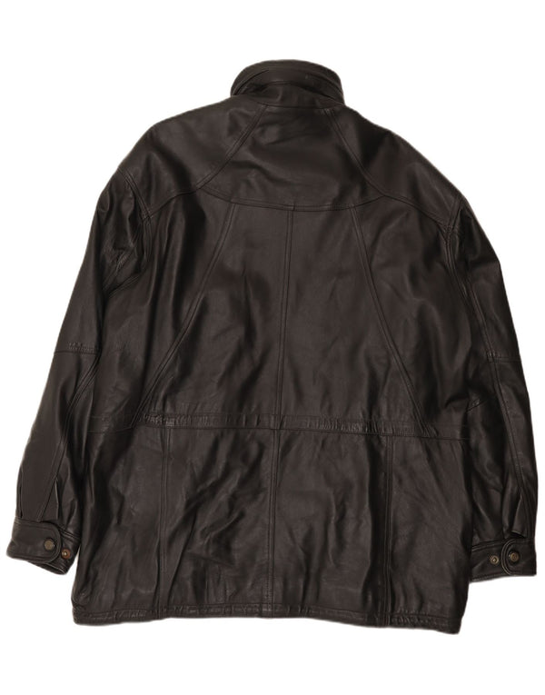 Palton din piele pentru bărbați Shelter Bay UK 42 XL negru