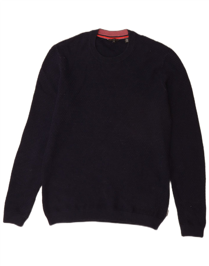 Pulover pentru bărbați Ted Baker, cu gât turnut, mărimea 3, bumbac, albastru bleumarin mediu