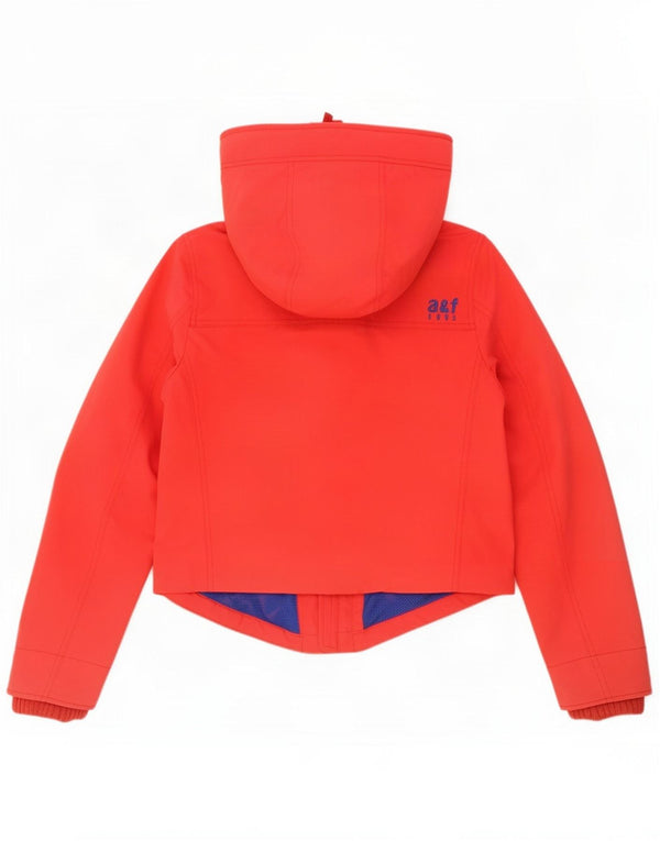 Jachetă de ploaie cu glugă Abercrombie & Fitch pentru băieți 11-12 ani XL nailon roșu