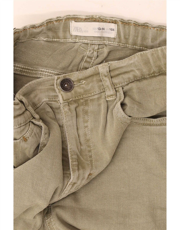 Pantaloni scurți din denim pentru băieți Zara 13-14 ani W28 kaki