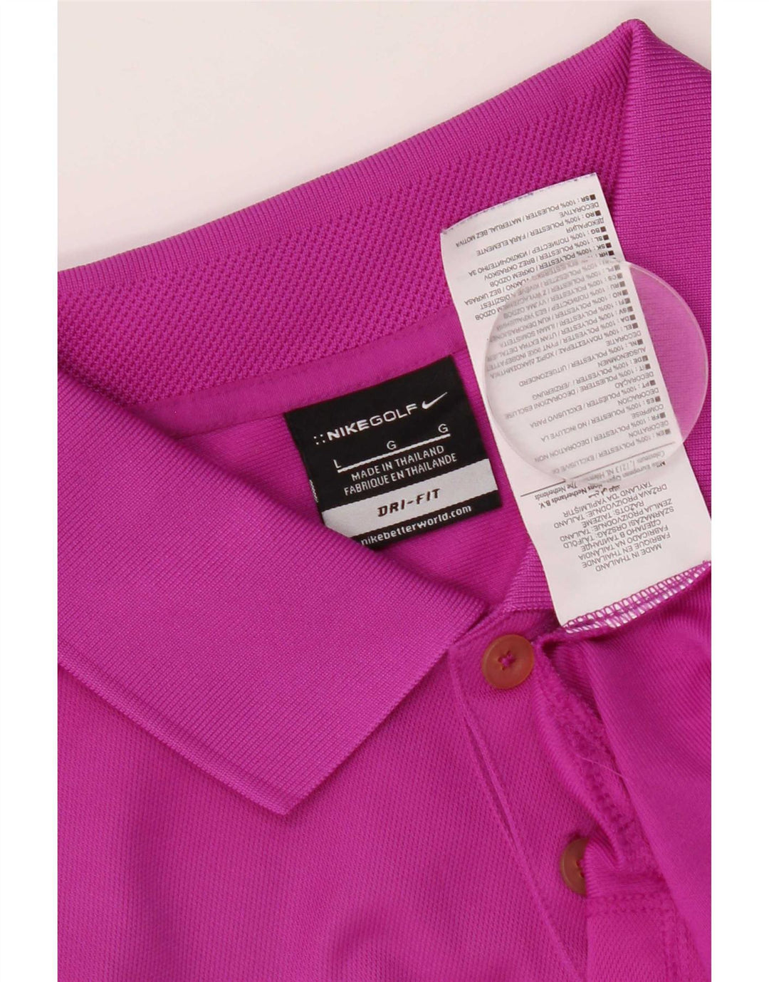 Tricou polo Nike pentru bărbați Dri Fit, mare, roz din poliester