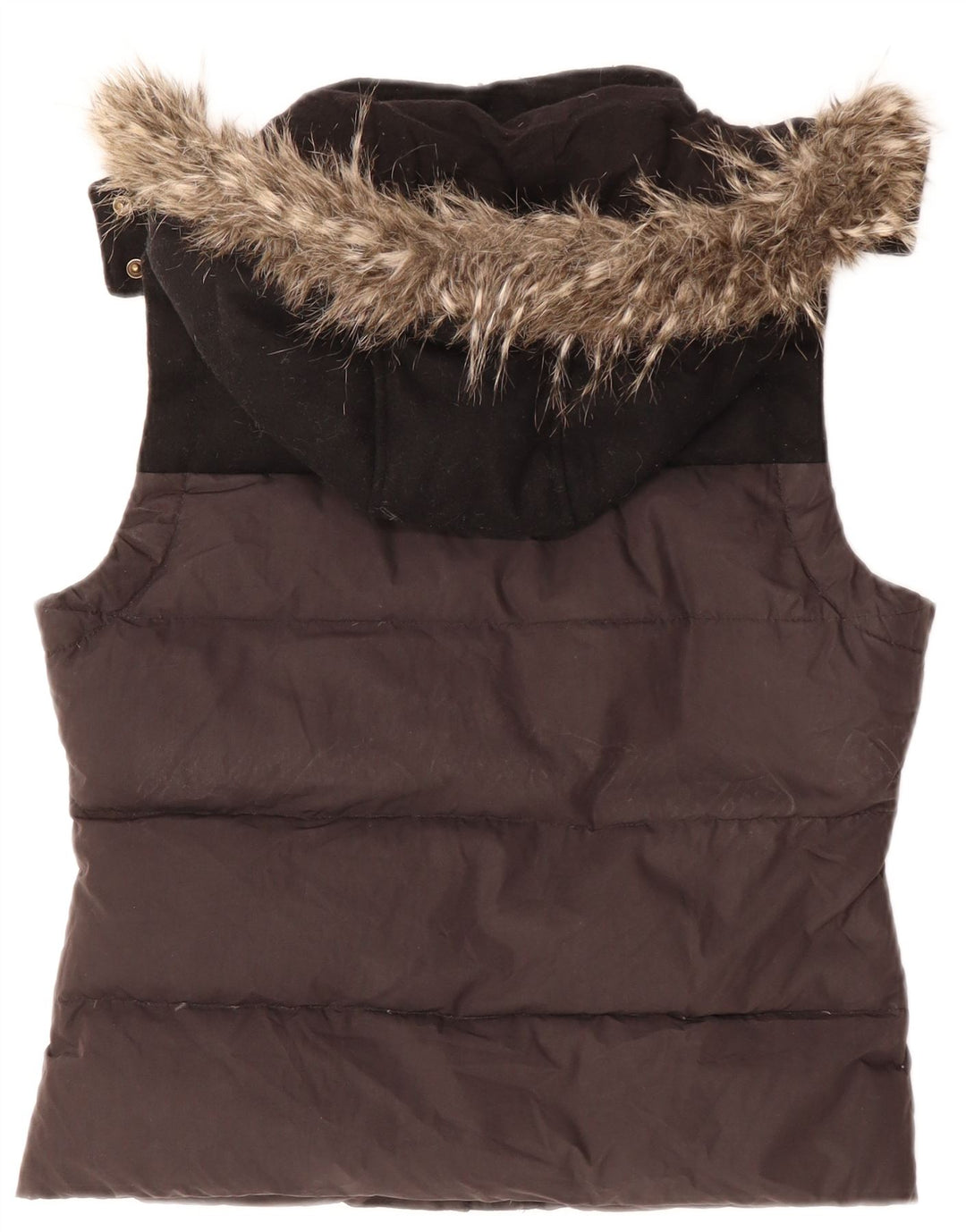 JACK WILLS Gilet căptușit cu glugă pentru femei UK 12 Medium Black Colorblock