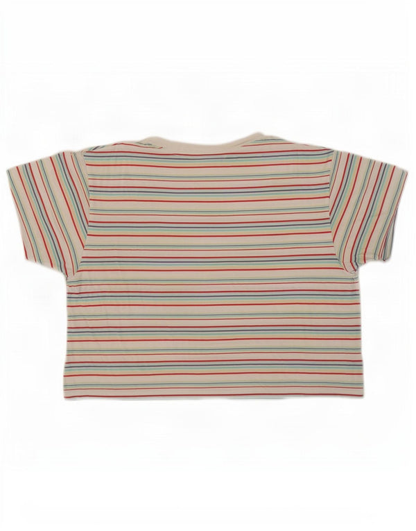 Levi's Womens Crop T-Shirt Top UK 14 Medium Multicoloured Striped Cotton