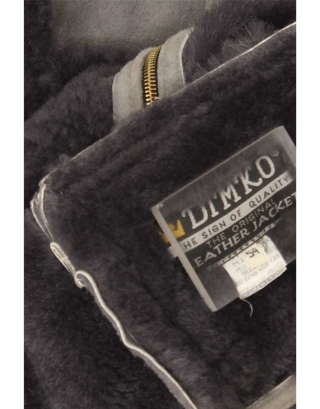 Gilet din shearling vintage pentru bărbați IT 54 2XL din piele gri