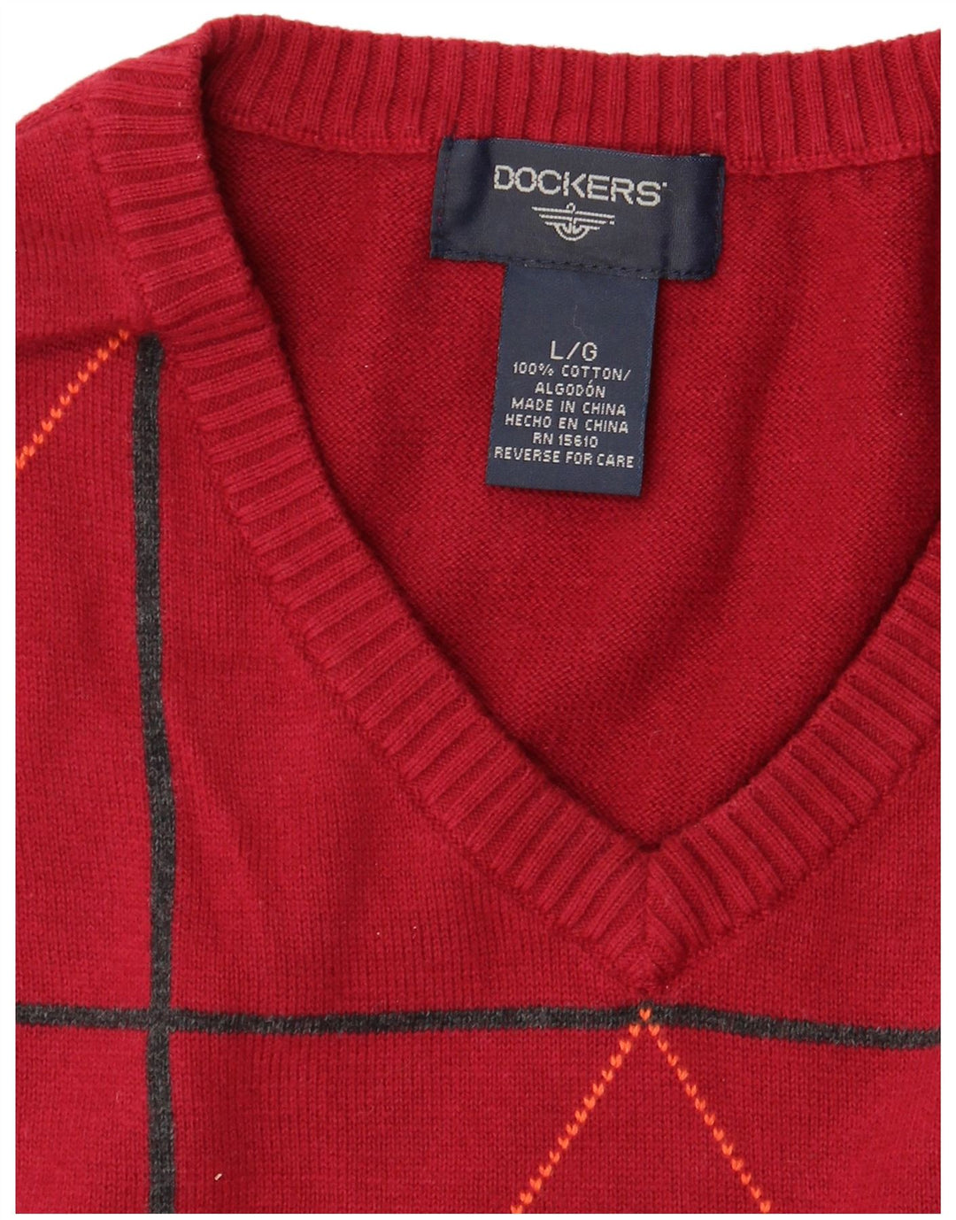 Dockers Vest pentru bărbați Tank Top mare roșu Argyle/Diamond Bumbac