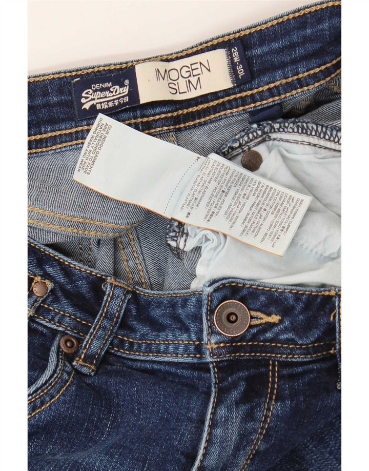 Blugi Superdry Imogen Slim pentru femei W28 L30 bumbac albastru