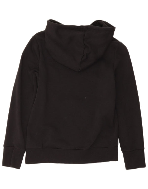 Pulover cu glugă cu grafic Adidas pentru femei UK 8/10 Bumbac negru mic