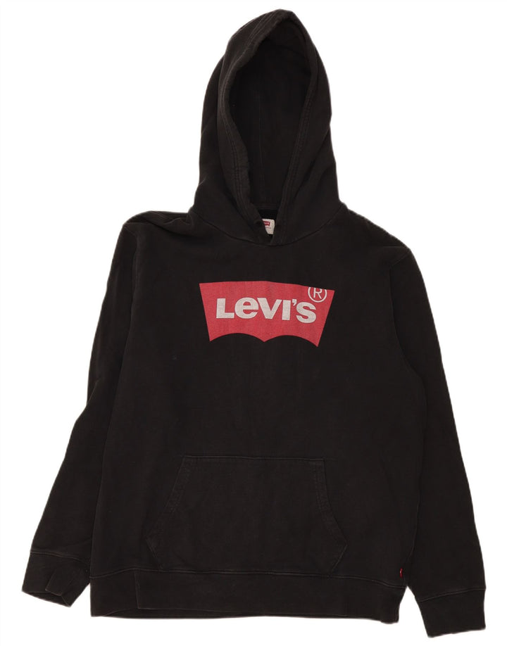 Pulover cu capota cu grafic Levi's pentru bărbați, mare, negru, bumbac