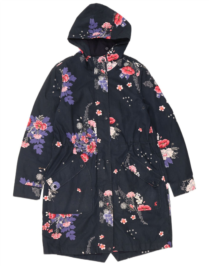 Pelernă de ploaie cu glugă pentru femei Joules UK 12 Medium Bluemarin Floral Poliester