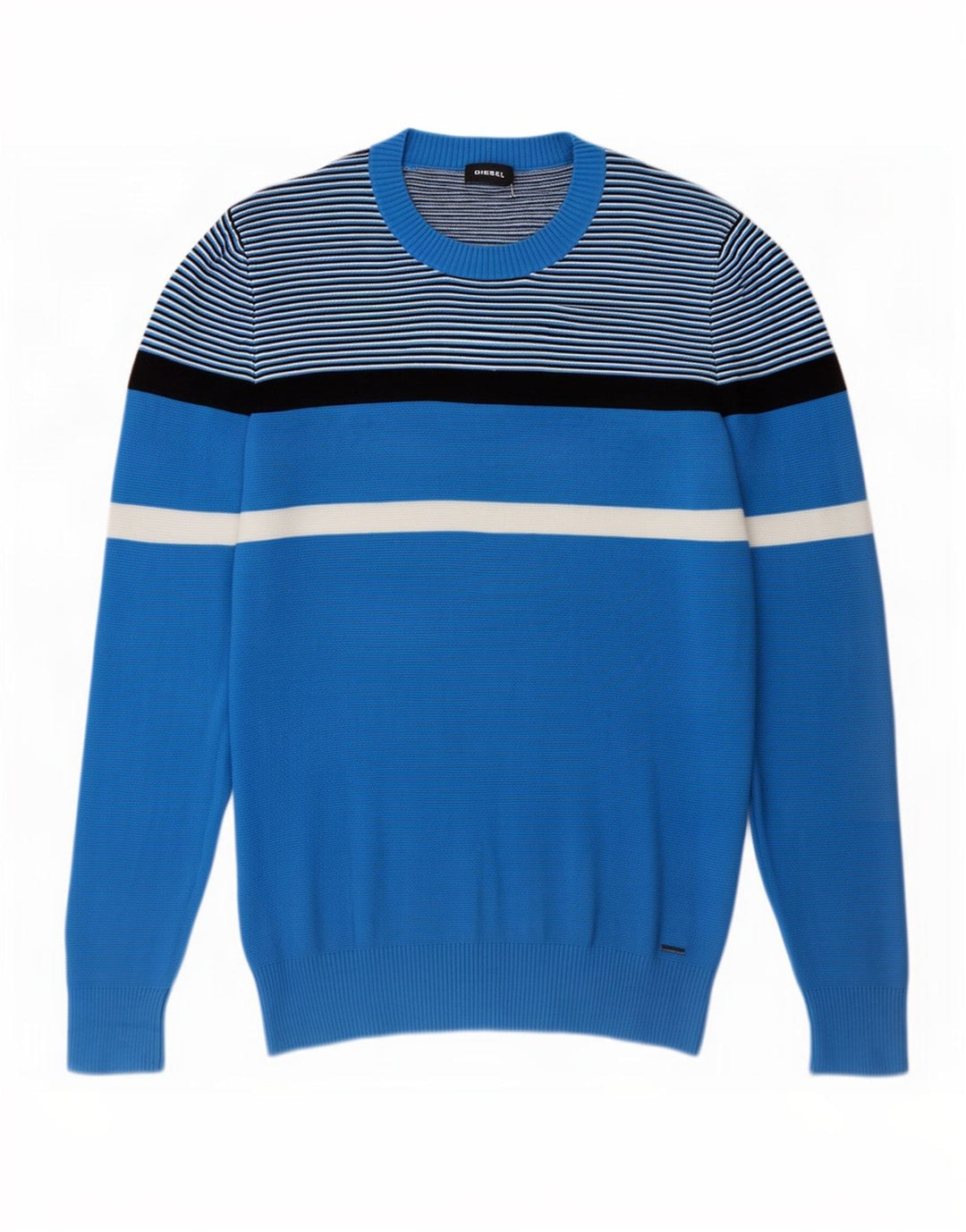 Pulover Diesel pentru bărbați, cu gât crew, mic, albastru, bumbac color bloc