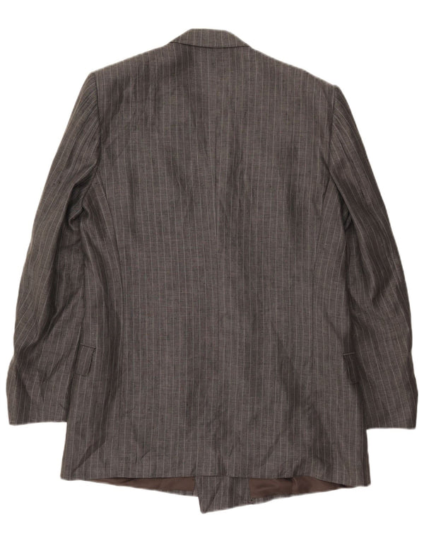 Jachetă vintage pentru bărbați cu două piepturi IT 50, mare, gri cu dungi