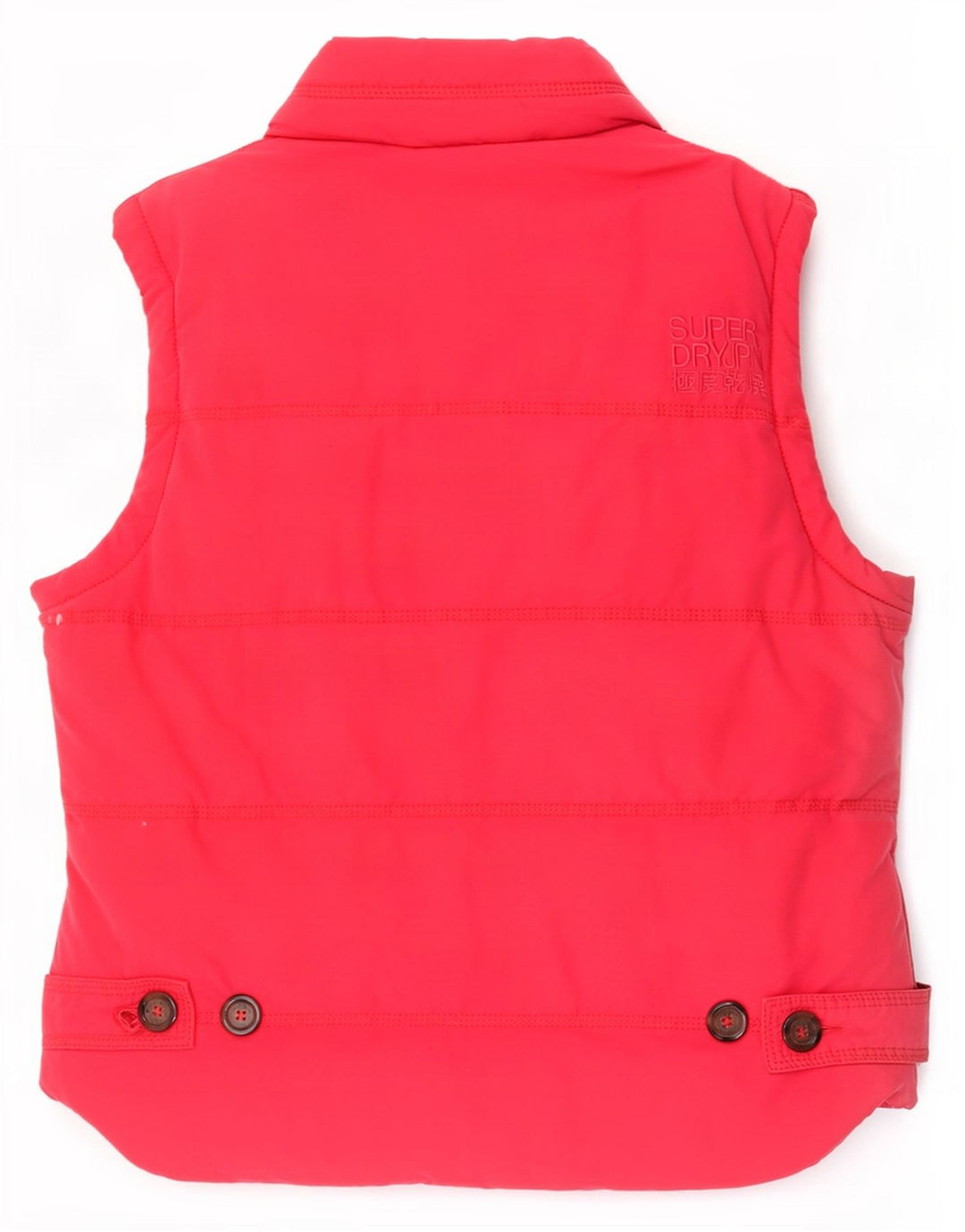 Gilet căptușit pentru femei Superdry UK 14, bumbac roșu mediu