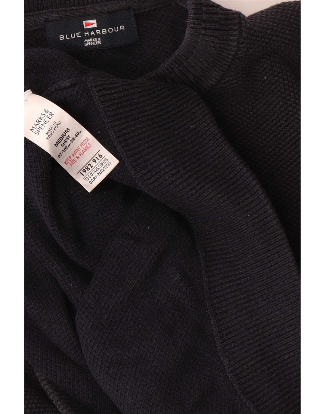 Pulover Marks & Spencer pentru bărbați, Blue Harbour, cu decolteu triplu, albastru bleumarin mediu
