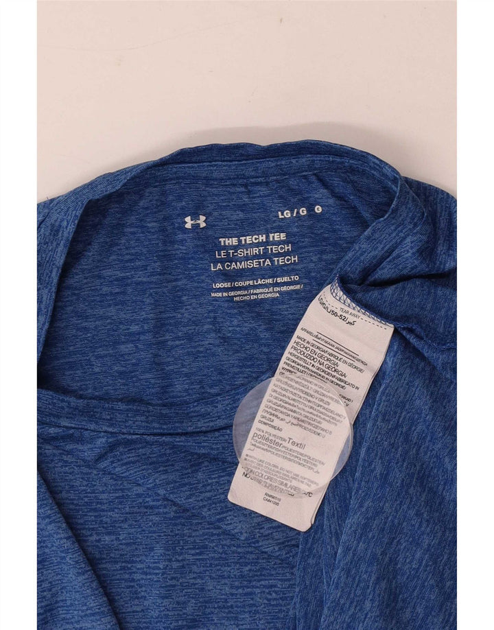 Tricou Under Armour pentru bărbați Top mare, albastru, poliester cu pată