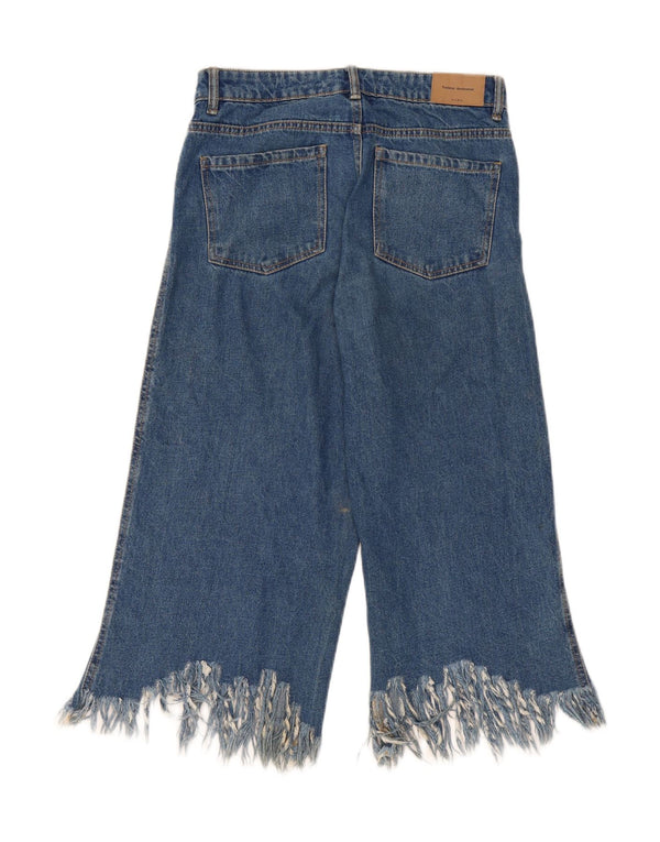 Blugi Capri pentru femei cu picioare late Zara EU 36 XS W26 L21 Albastru Bumbac