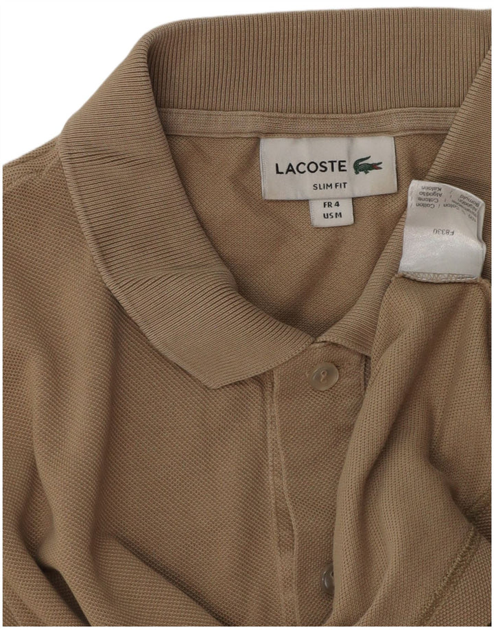 Tricou polo pentru bărbați Lacoste Slim Fit Mărimea 4, bumbac maro mediu