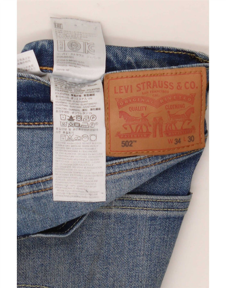 Blugi conici pentru bărbați Levi's 502 W34 L30 Bumbac albastru
