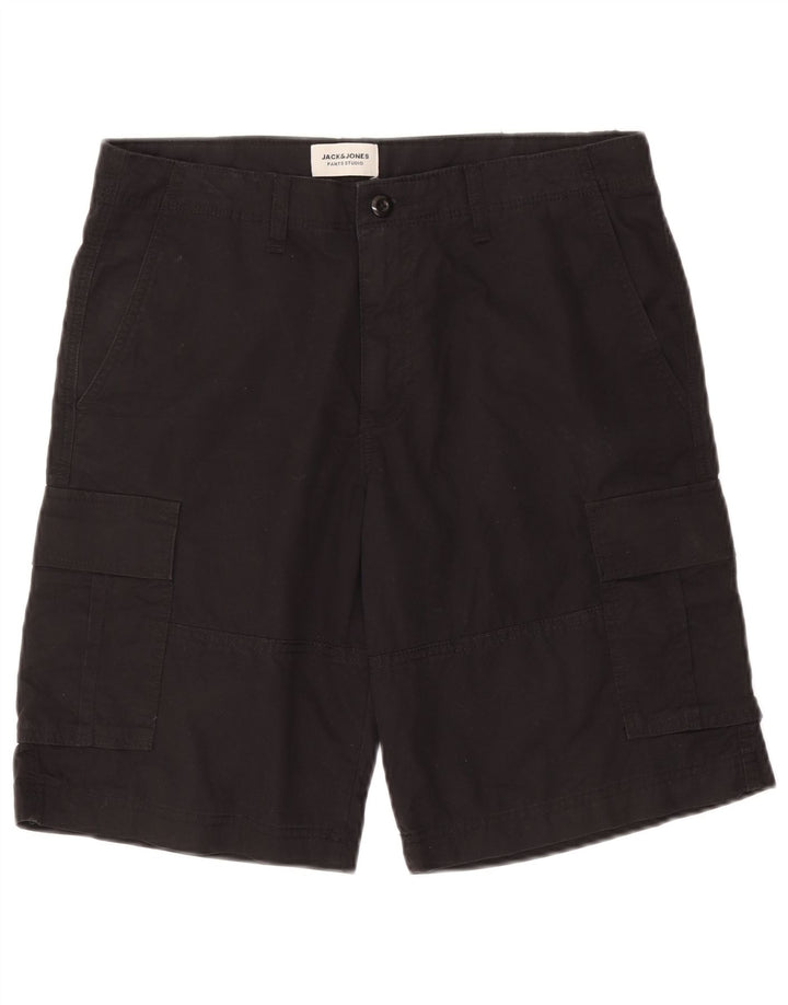 Pantaloni scurti cargo Jack & Jones pentru bărbați, mediu W32, bumbac negru