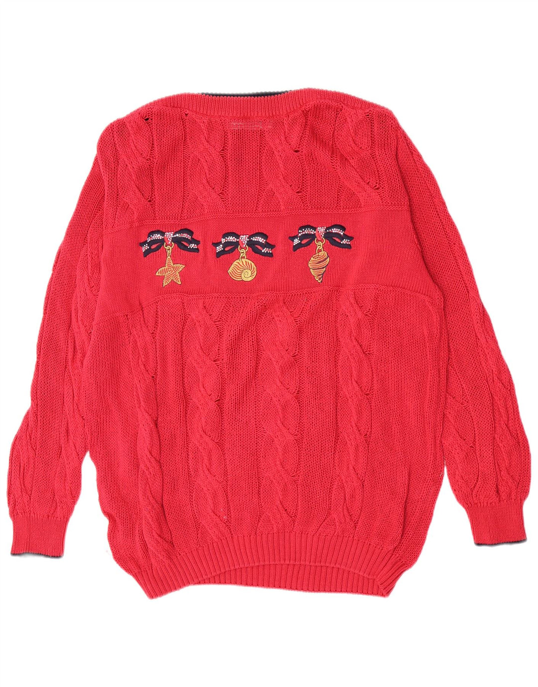 St. Germain Pulover pentru damă cu grafică cu gât barcă IT 46 Large Red Classic