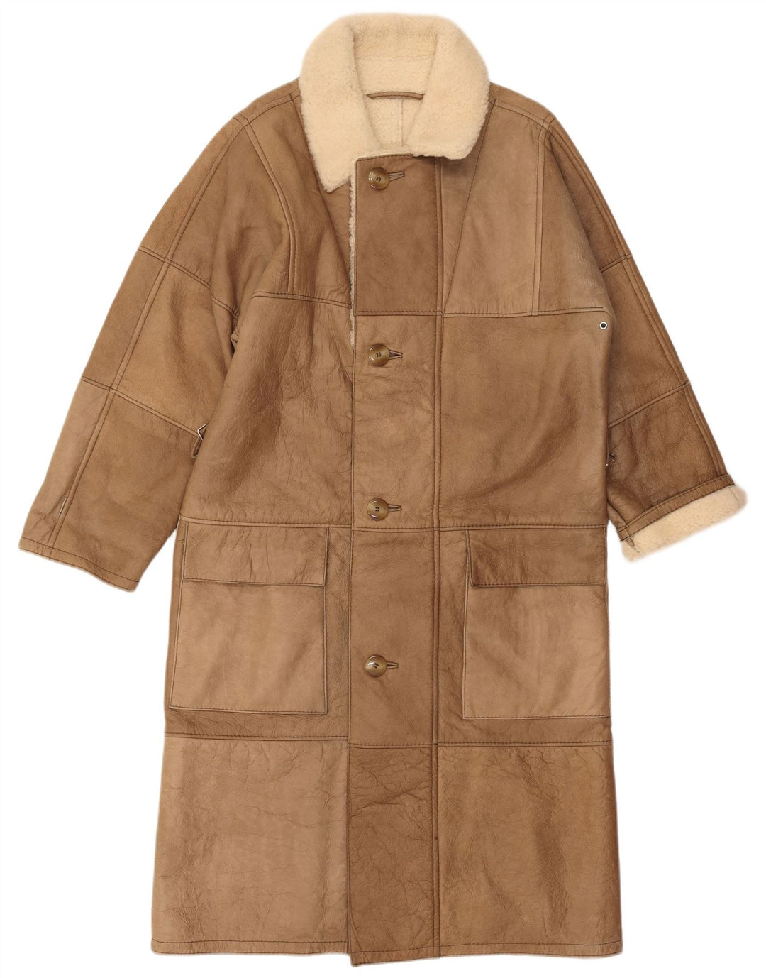 LORINGHOVEN Pardesiu bărbătesc din shearling UK 36 Mic Bej piele de miel