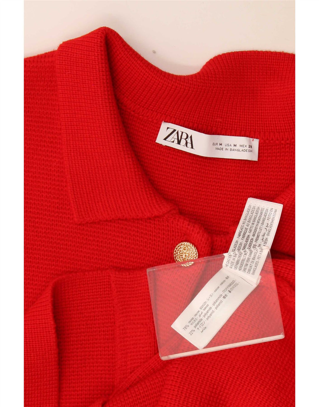 Pulover cardigan pentru femei Zara UK 14 Viscoză roșie medie