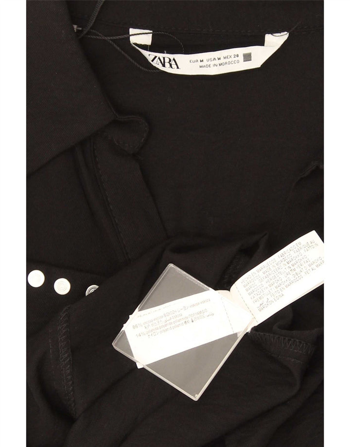 Rochie cămașă pentru femei Zara UK 12 Medium Black Viscose