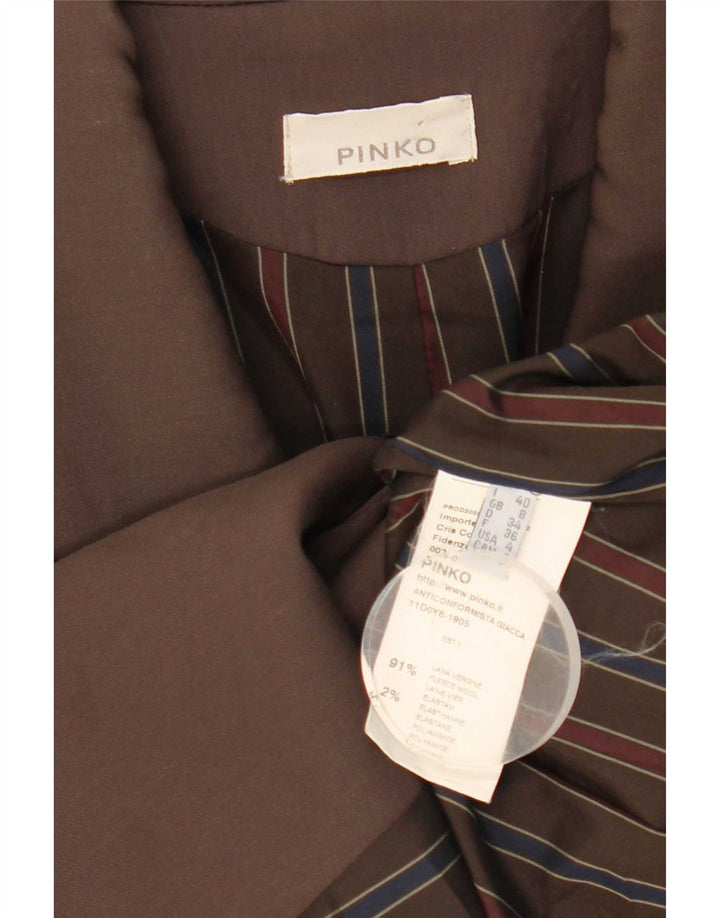 Sacou Pinko pentru femei cu 1 nasture, UK 8, lână maro mică