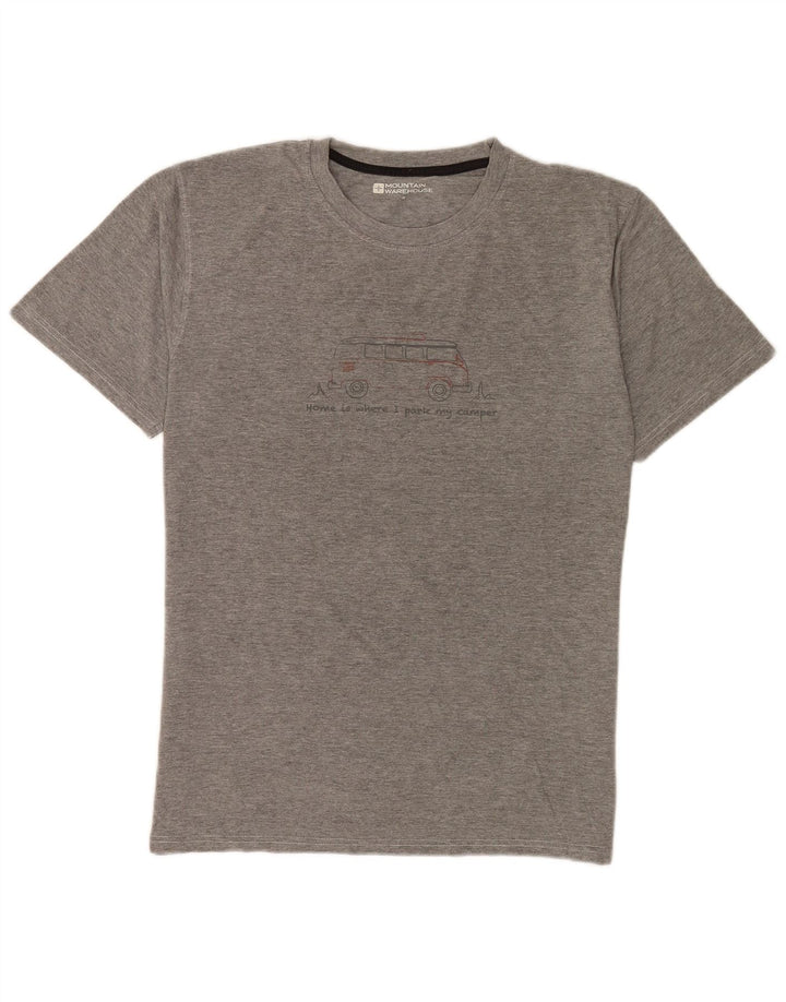 Tricou grafic pentru bărbați Mountain Warehouse Top din bumbac cu pete gri mediu