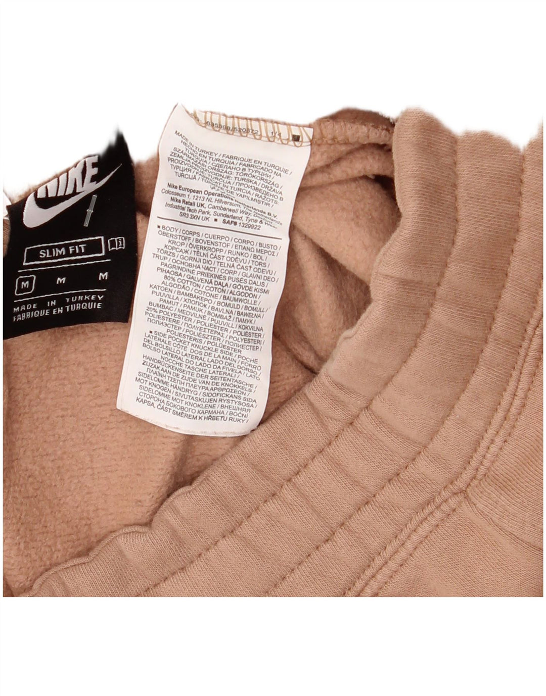 Pantaloni de trening Nike Slim Fit pentru femei UK 14, bumbac roz mediu