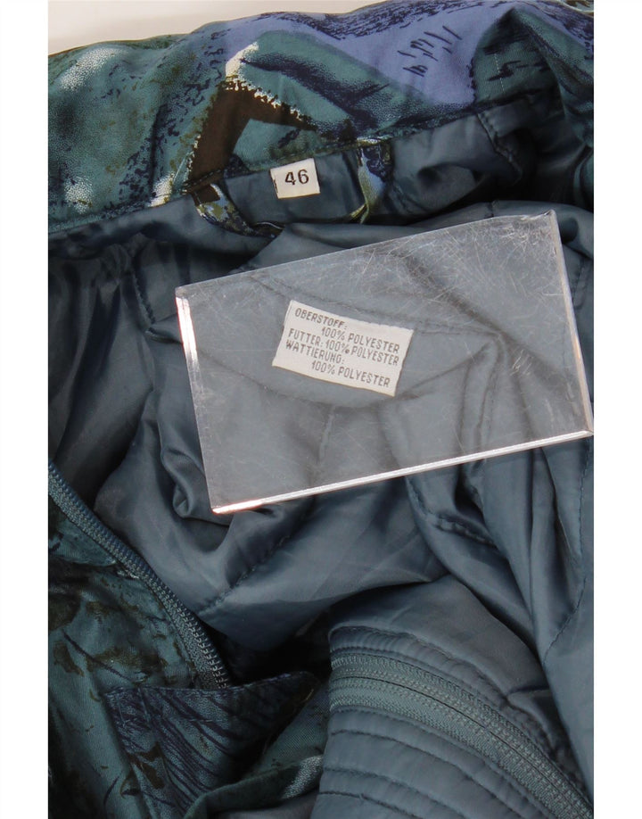 VINTAGE Jachetă de vânt supradimensionată pentru femei cu model abstract EU 44 XL Albastru