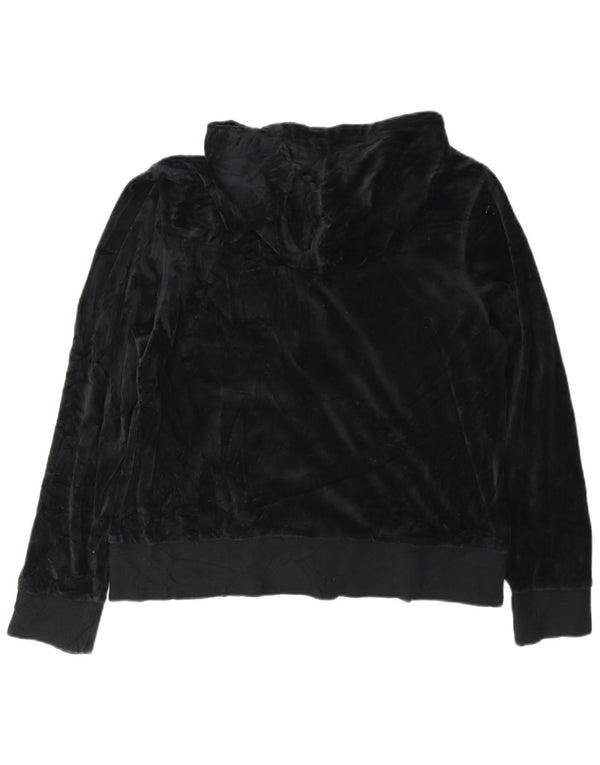 Pulover Calvin Klein pentru femei, din catifea, cu fermoar, bumbac negru UK 18 XL