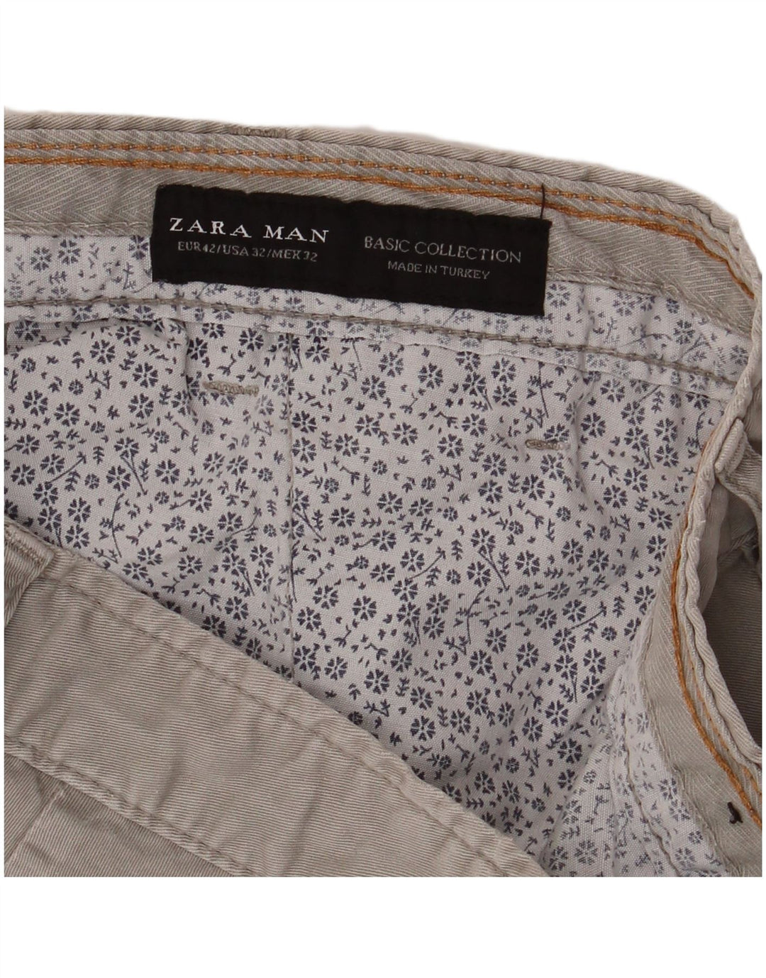 Pantaloni scurți chino pentru bărbați Zara EU 42 Large W32 Gri