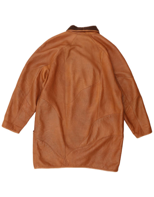 Palton vintage pentru femei din shearling UK 18 XL maro