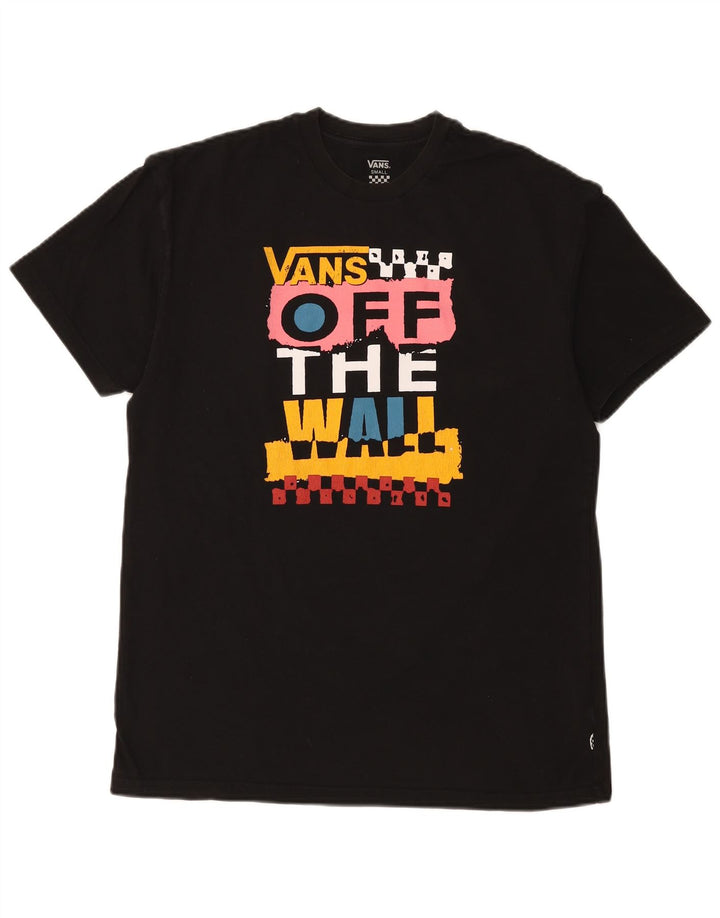 VANS Mens Graphic T-Shirt Top Small Black Cotton