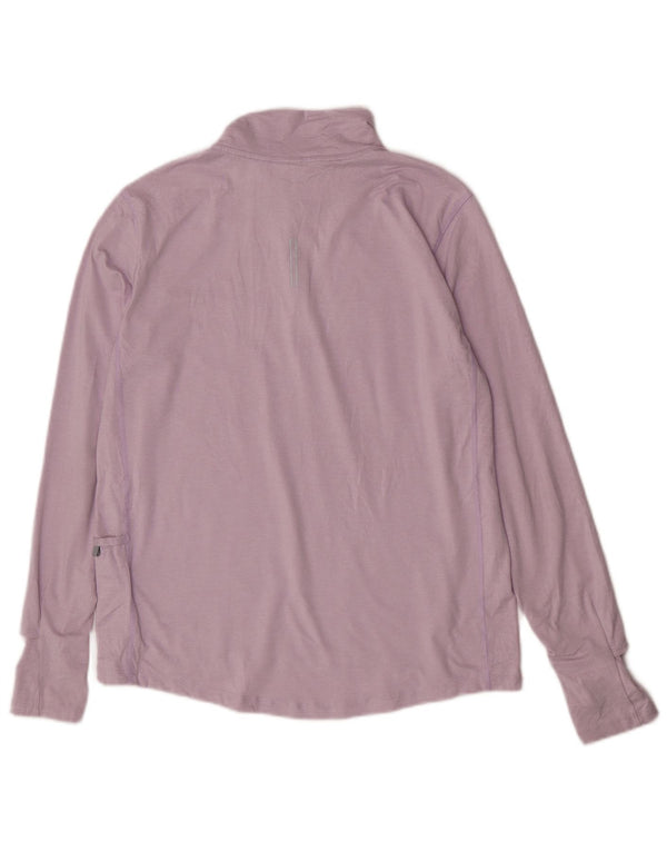 Top pentru alergare Nike pentru femei, cu fermoar, cu mânecă lungă, UK 14, violet mediu Sport